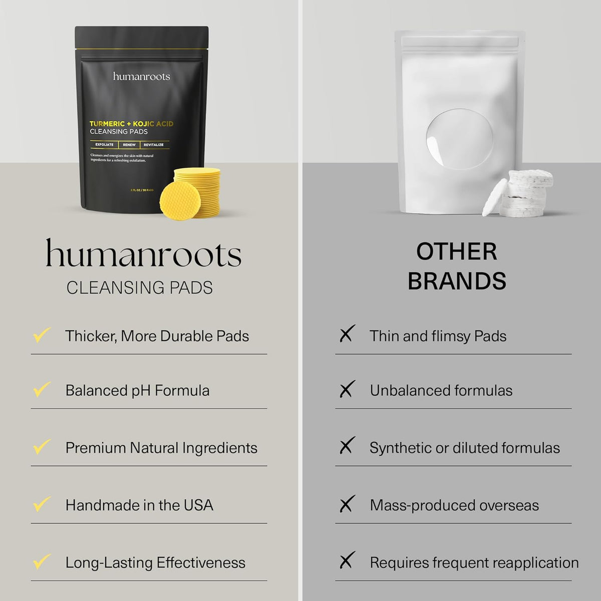 Turmeric Kojic Acid Cleansing Pads (single pack) - humanroots